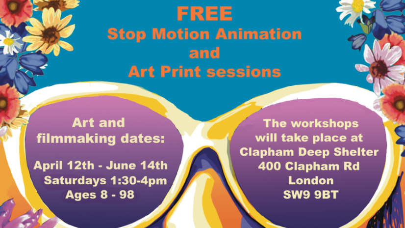 NEW For 2025: Clapham Film Unit is offering 10 free art and film making workshops from April 12 - June 14 2025 at Clapham Deep Shelter.
